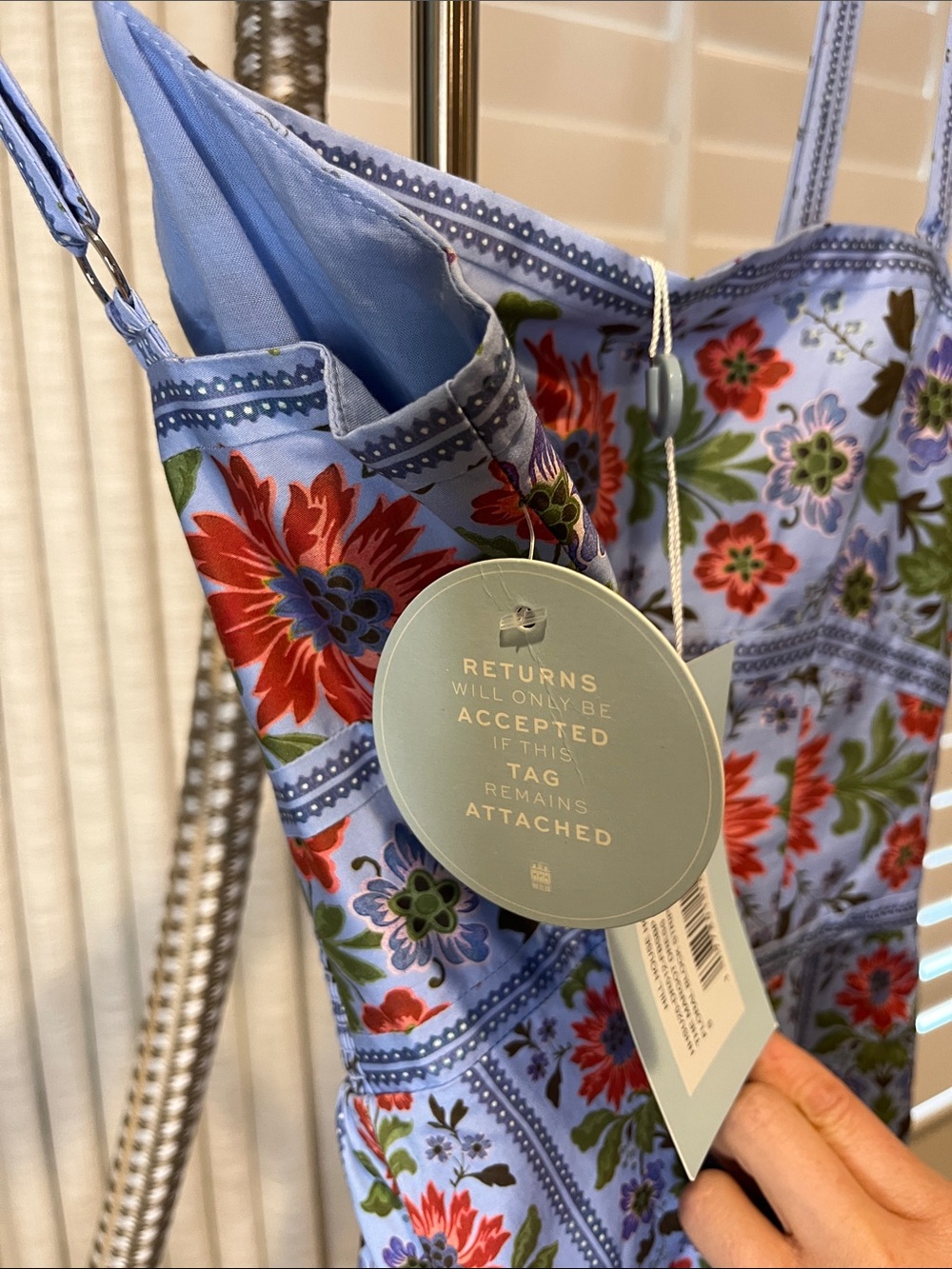 Hill House Margot Dress Small NWT in Floral Block Stripe, Blue Multi - Picture 7 of 9